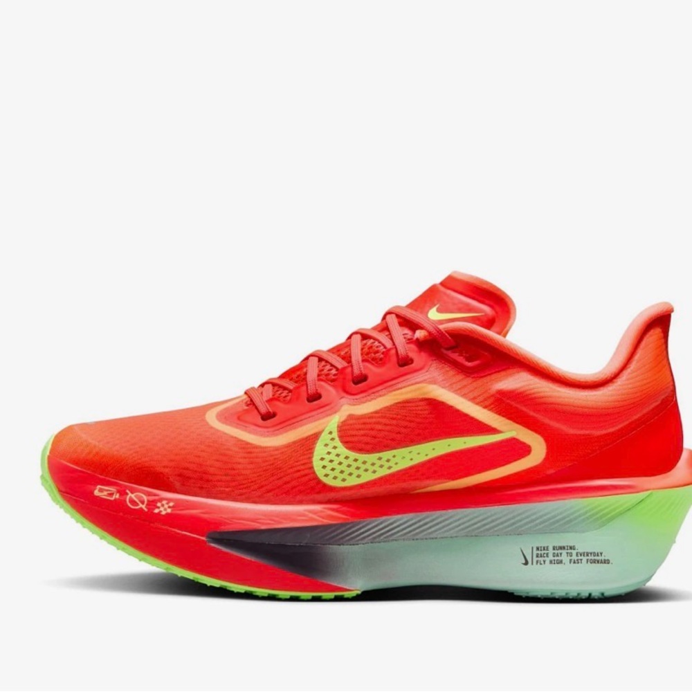 Nike Zoom Fly 6 Women's Vibrant Orange and Lime Athletic Shoes Size 7.5